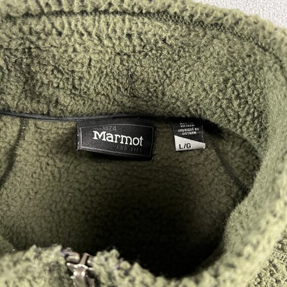Marmot Jacket Mens Large Green Pantoll Full Zip Fleece Outdoor Hiking Pullover - Picture 6 of 12